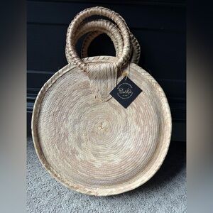 by Del Rio Chic Woven Straw Tote with Circular Handles (large & small bags)